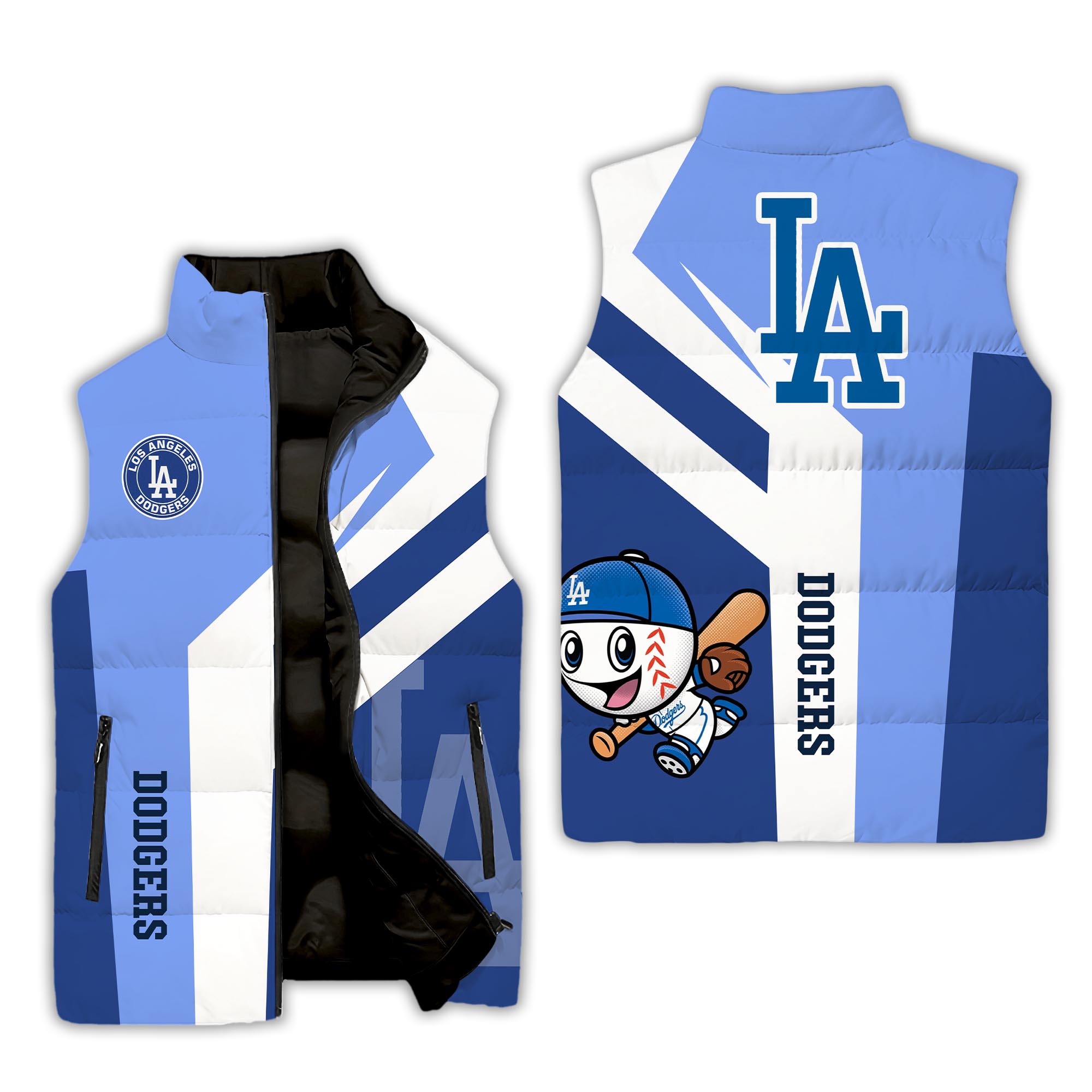Los Angeles Dodgers MLB Style Sleeveless Puffer Jacket For Fans