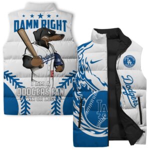 Los Angeles Dodgers MLB Style Sleeveless Puffer Jacket For Fans