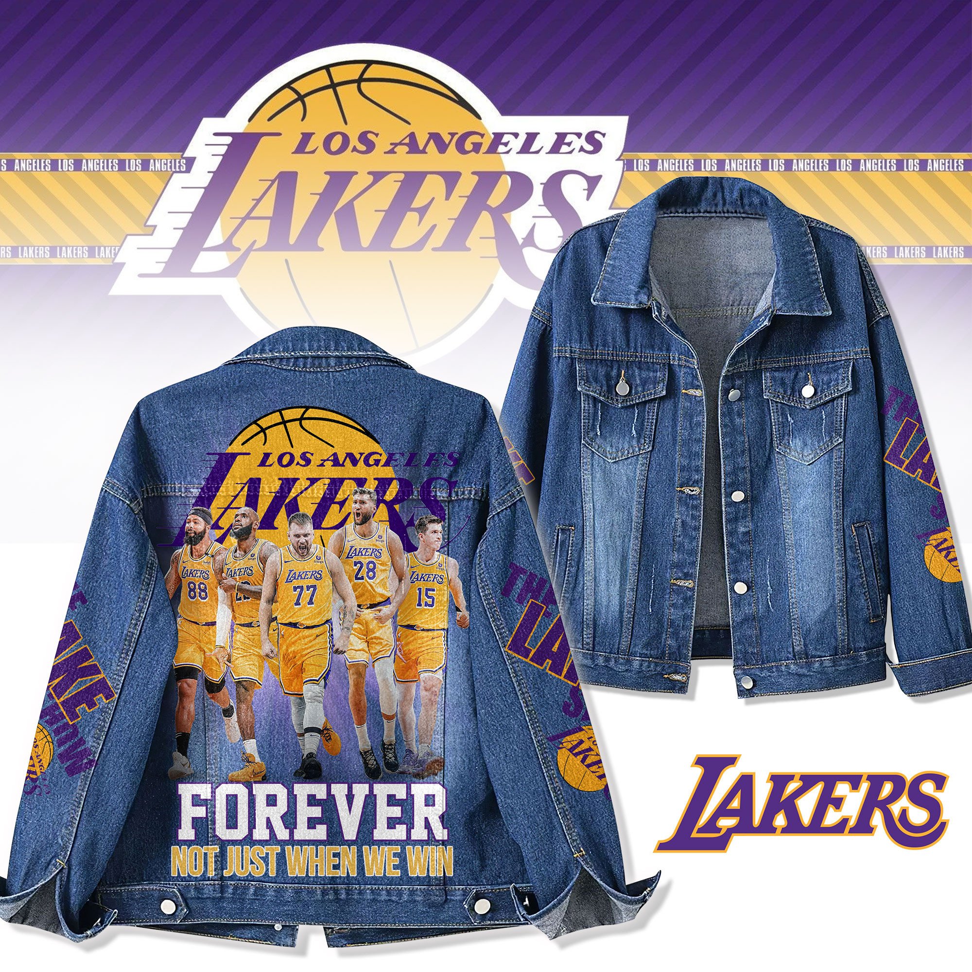 Los Angeles Lakers NBA Denim Jacket Gift For Fans