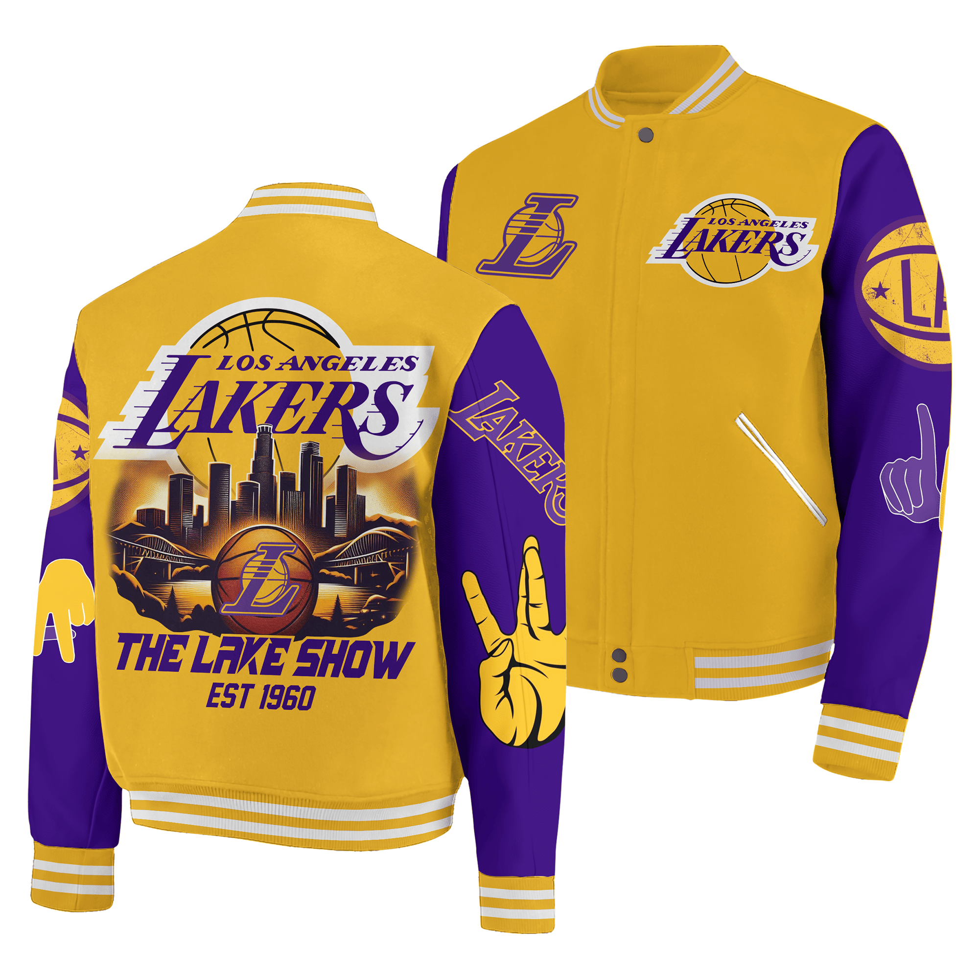 Los Angeles Lakers NBA Style Baseball Jacket For Fans