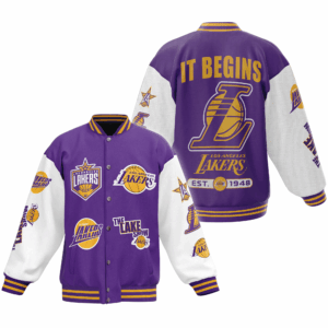 Los Angeles Lakers NBA Style Baseball Jacket For Fans