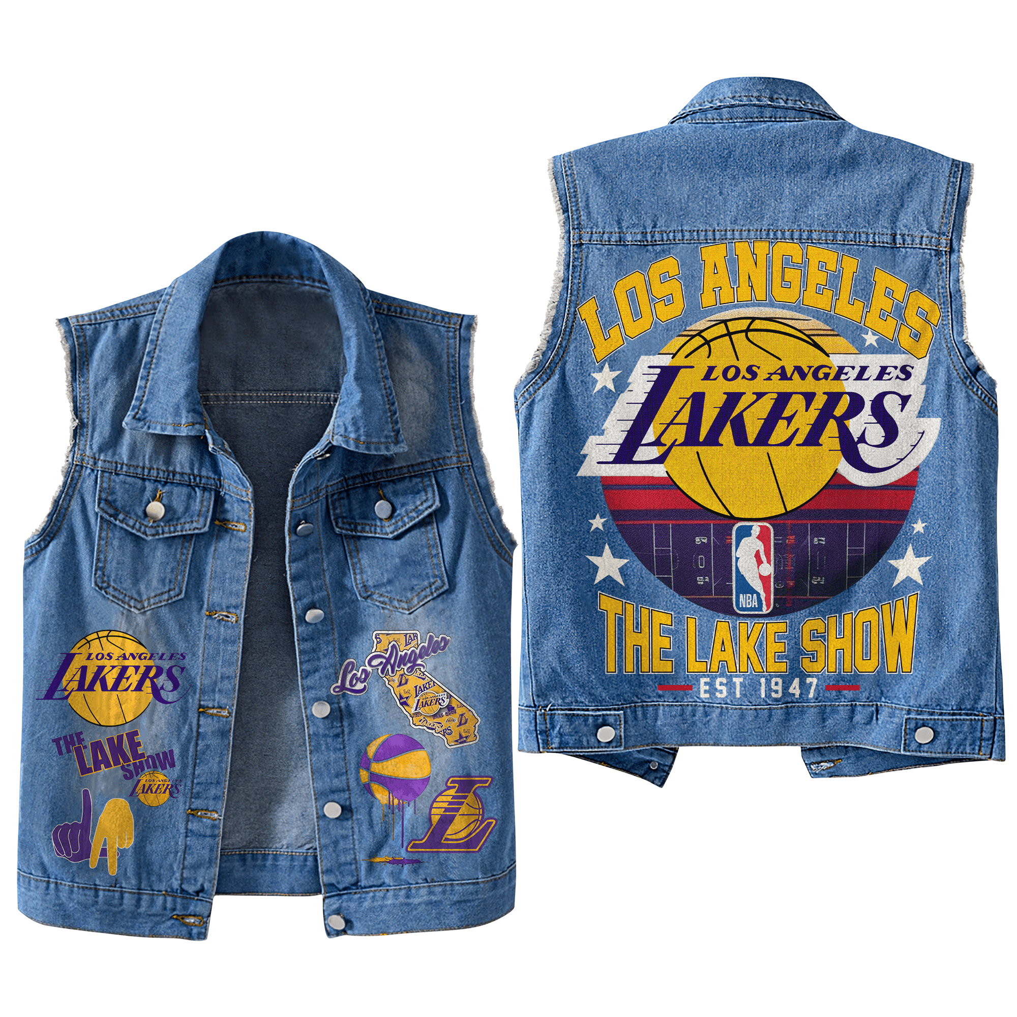 Los Angeles Lakers NBA Style Sleeveless Jacket For Fans