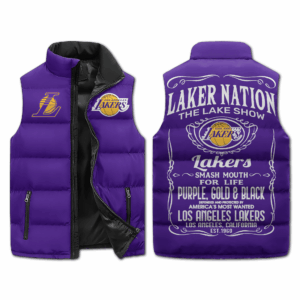 Los Angeles Lakers NBA Style Sleeveless Puffer Jacket For Fans
