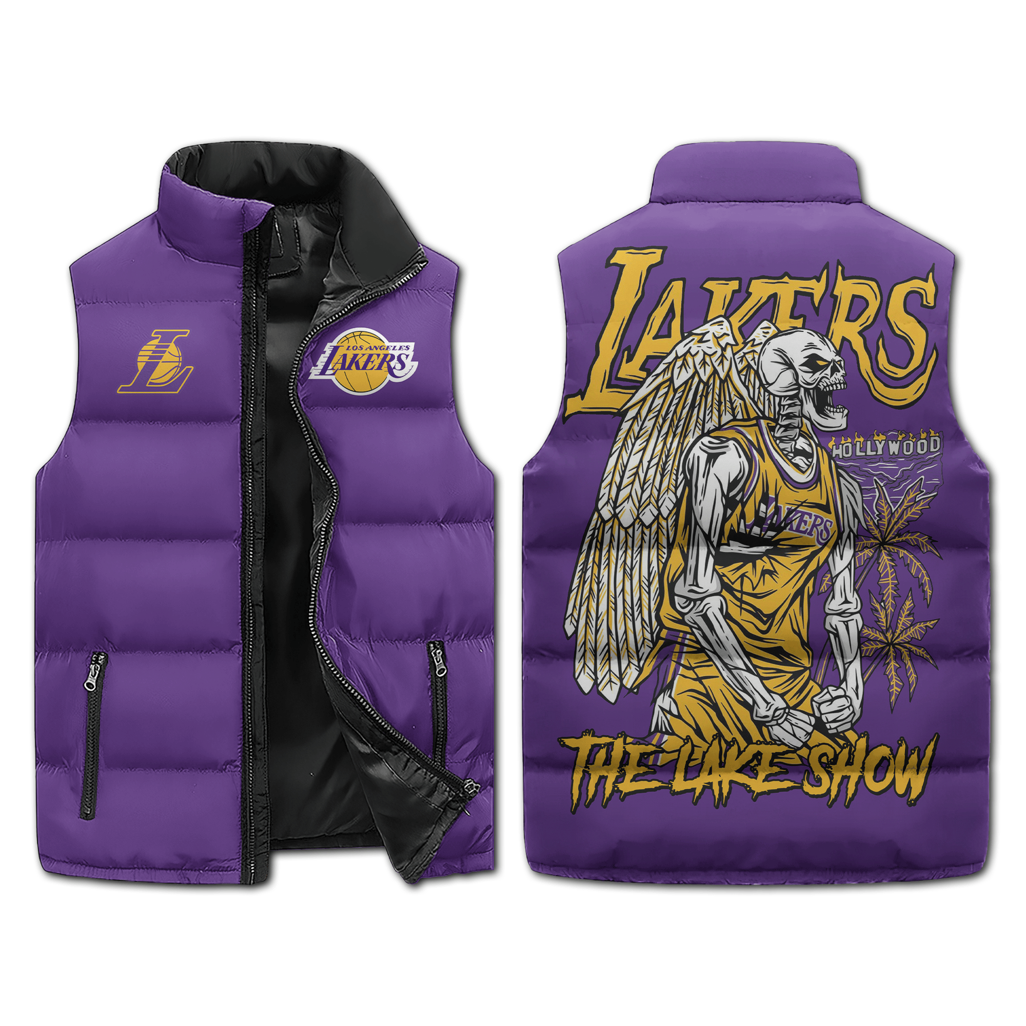 Los Angeles Lakers NBA Style Sleeveless Puffer Jacket For Fans