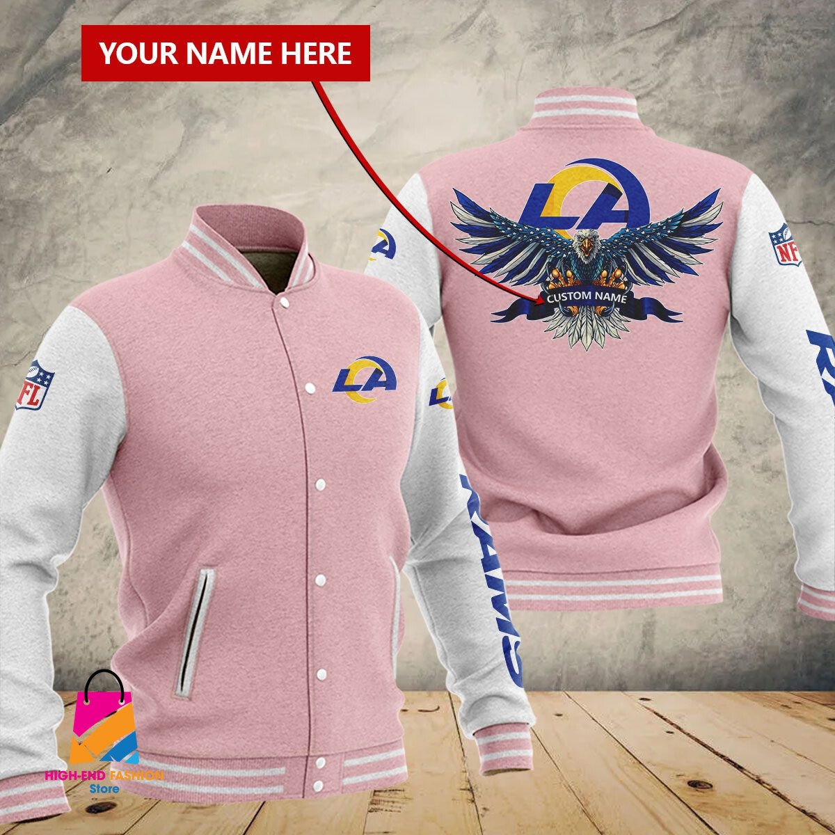 Los Angeles Rams NFL Style Baseball Jacket For Fan