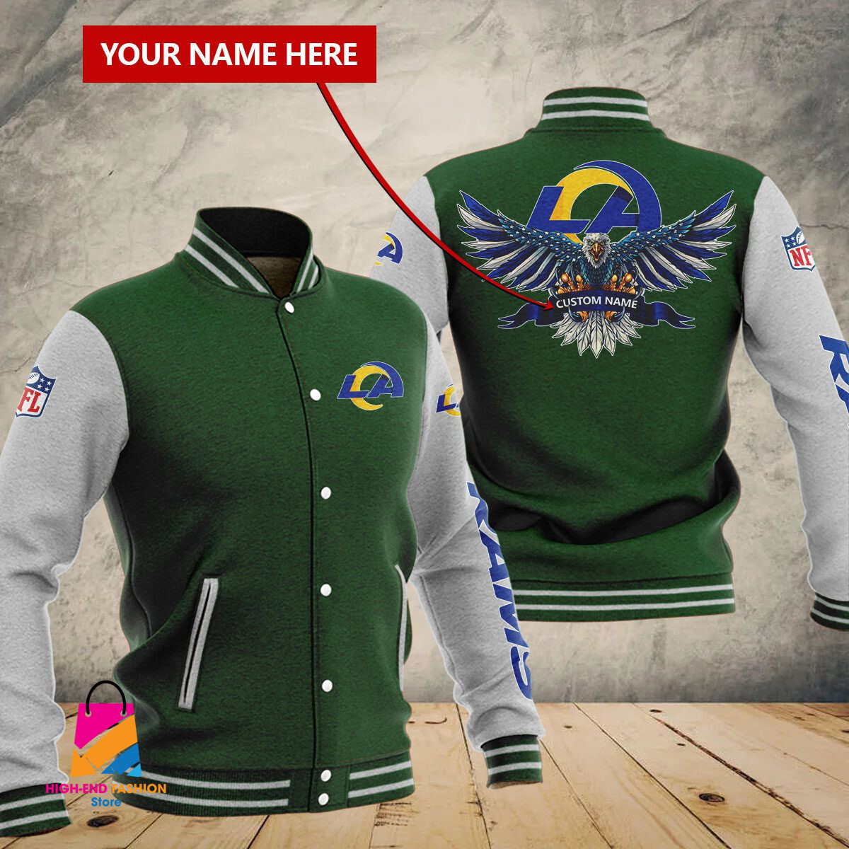 Los Angeles Rams NFL Style Baseball Jacket For Fan