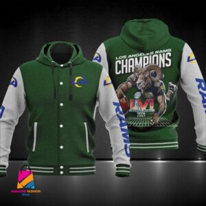 Los Angeles Rams NFL Style Hooded Baseball Jacket For Fan