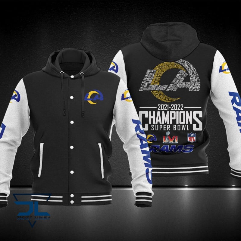 Los Angeles Rams NFL Style Hooded Baseball Jacket For Fan