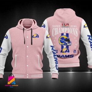 Los Angeles Rams NFL Style Hooded Baseball Jacket For Fan