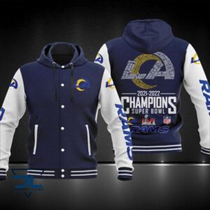 Los Angeles Rams NFL Style Hooded Baseball Jacket For Fan