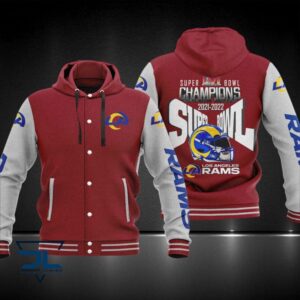 Los Angeles Rams NFL Style Hooded Baseball Jacket For Fan