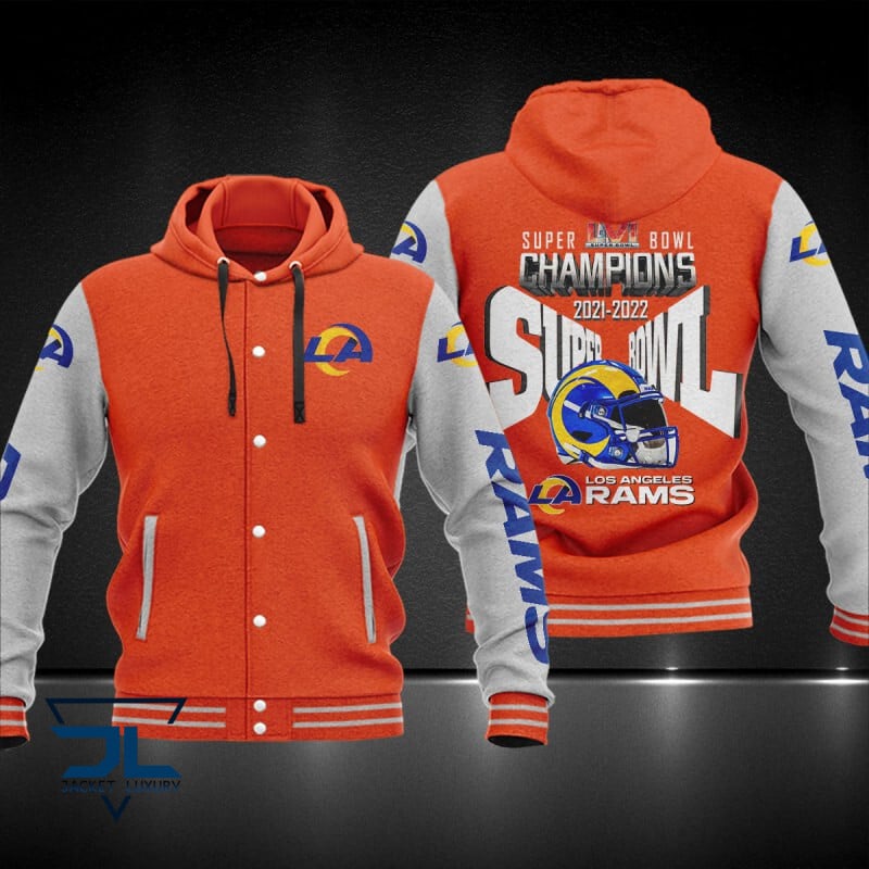 Los Angeles Rams NFL Style Hooded Baseball Jacket For Fan