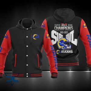 Los Angeles Rams NFL Style Hooded Baseball Jacket For Fan