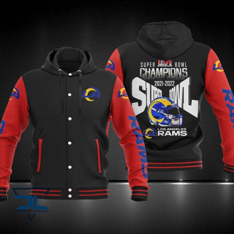 Los Angeles Rams NFL Style Hooded Baseball Jacket For Fan