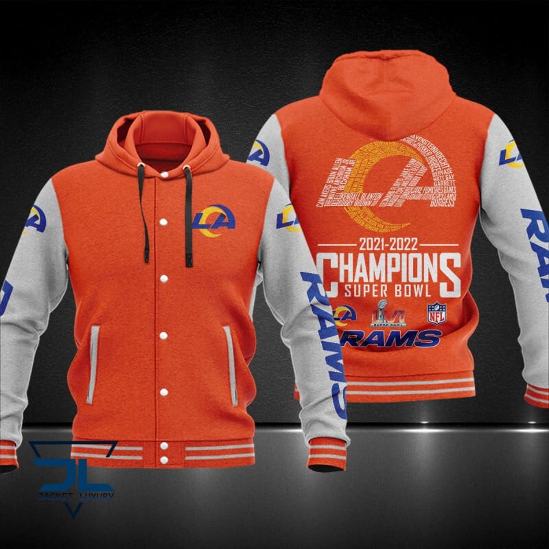 Los Angeles Rams NFL Style Hooded Baseball Jacket For Fan