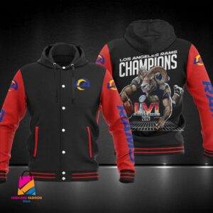Los Angeles Rams NFL Style Hooded Baseball Jacket For Fan