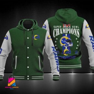 Los Angeles Rams NFL Style Hooded Baseball Jacket For Fan