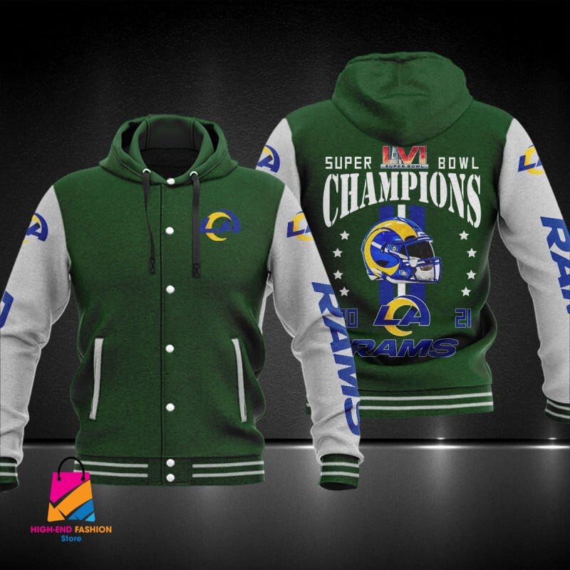 Los Angeles Rams NFL Style Hooded Baseball Jacket For Fan