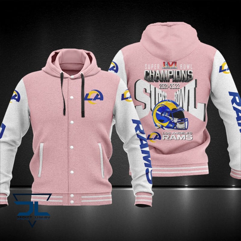 Los Angeles Rams NFL Style Hooded Baseball Jacket For Fan