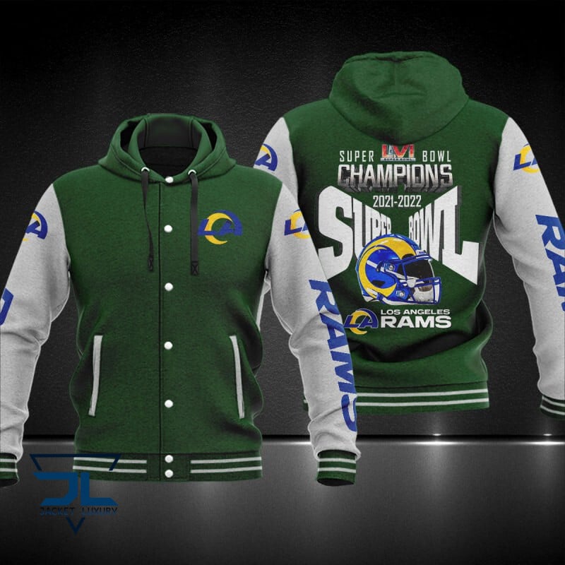 Los Angeles Rams NFL Style Hooded Baseball Jacket For Fan