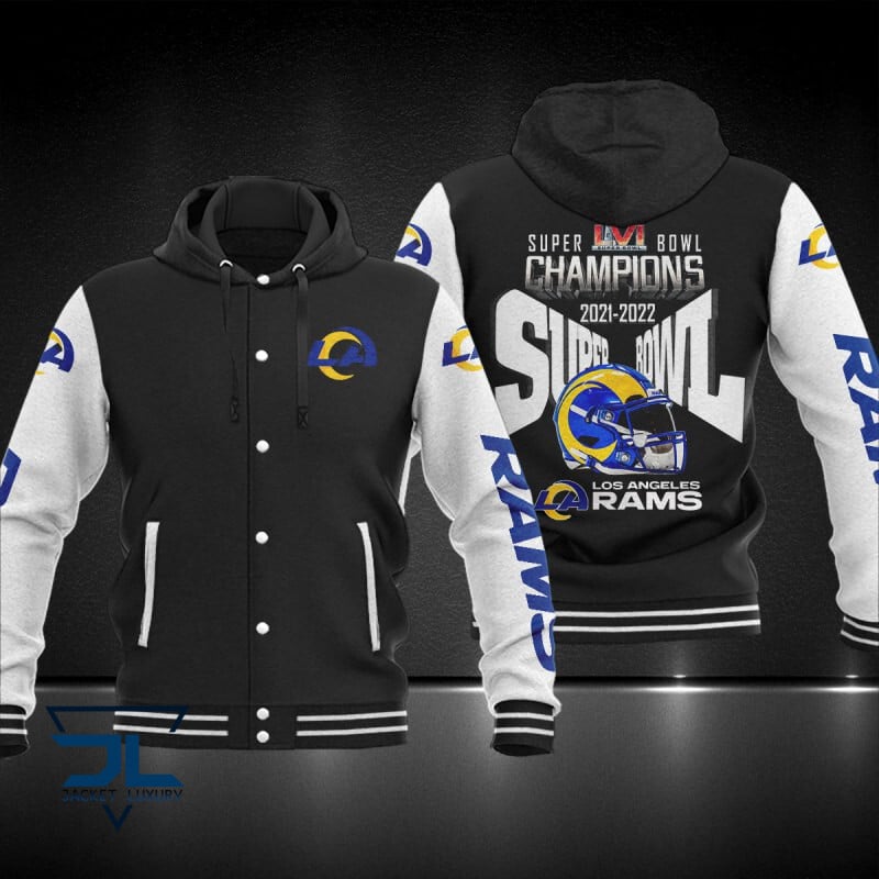 Los Angeles Rams NFL Style Hooded Baseball Jacket For Fan