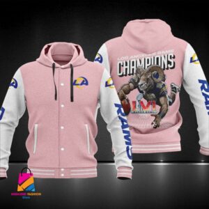 Los Angeles Rams NFL Style Hooded Baseball Jacket For Fan