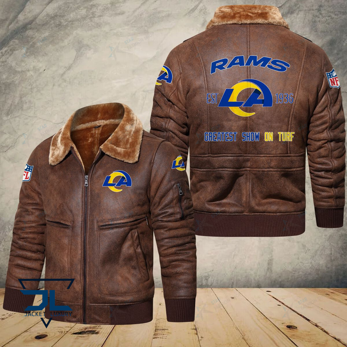 Los Angeles Rams NFL Style Leather Jacket For Fans