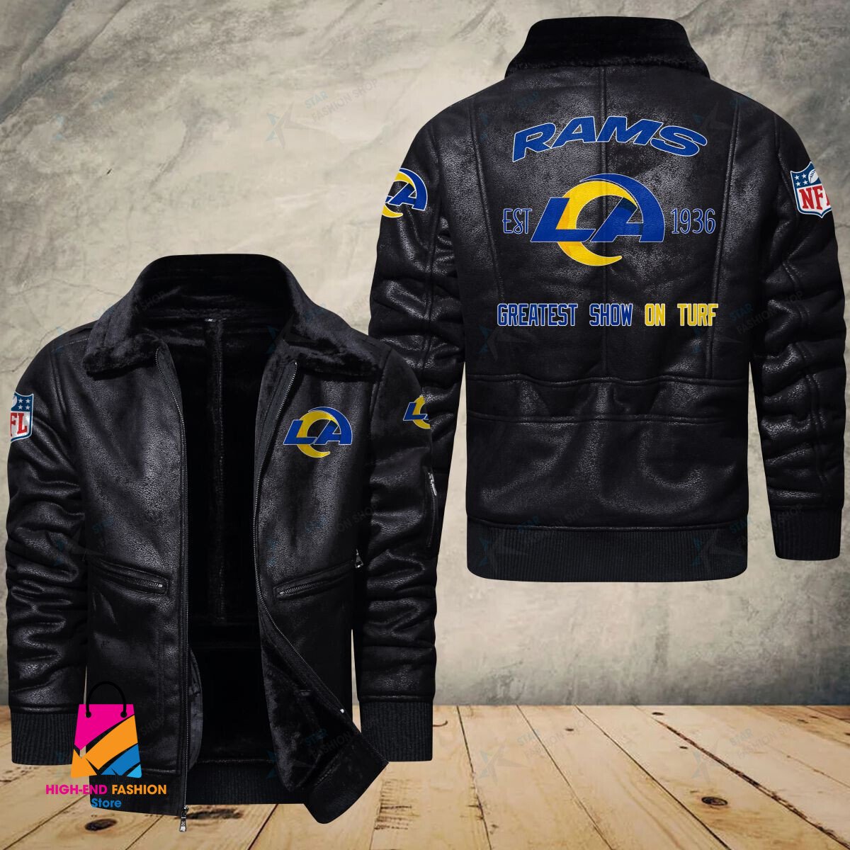 Los Angeles Rams NFL Style Leather Jacket For Fans