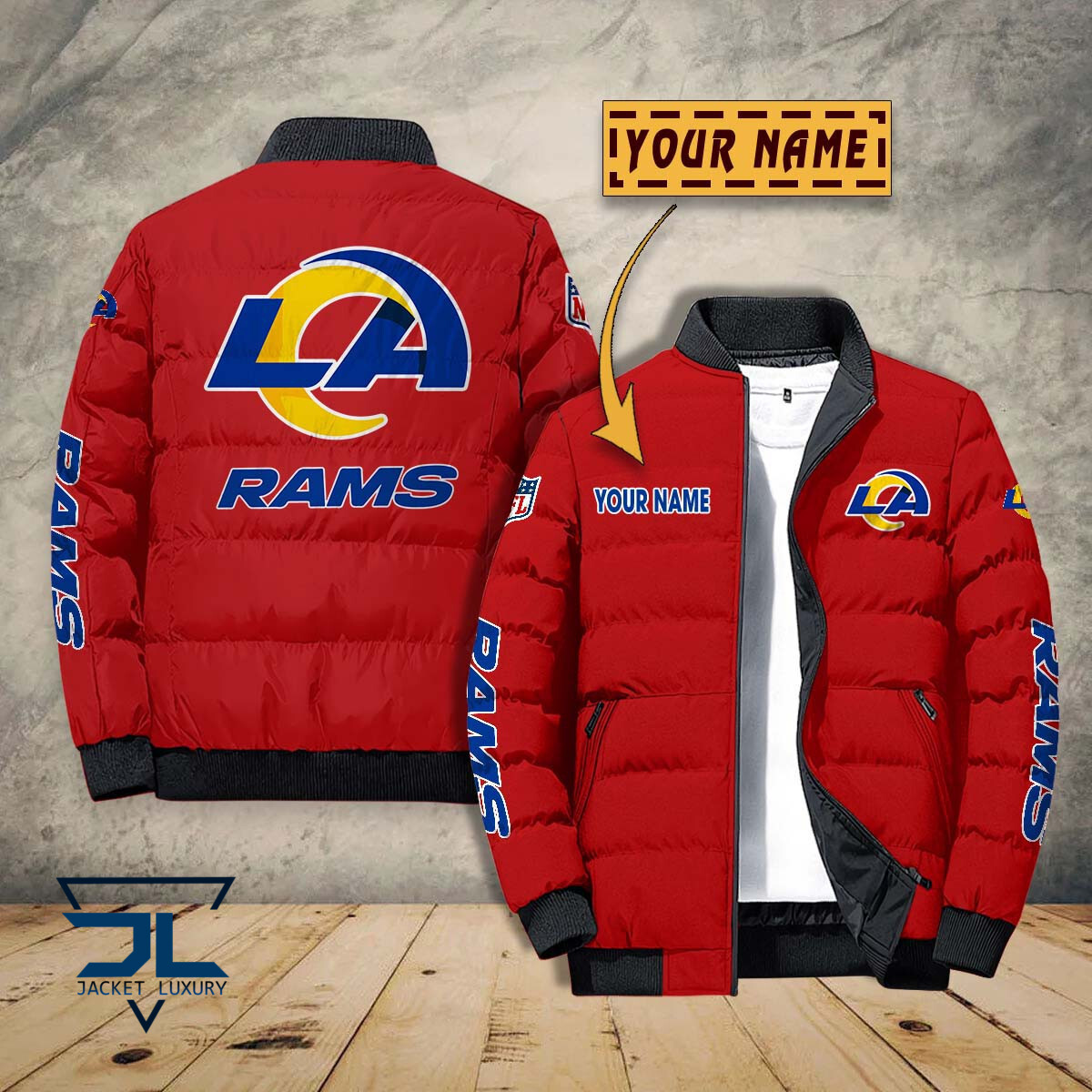 Los Angeles Rams NFL Style Puffer Jacket For Fans