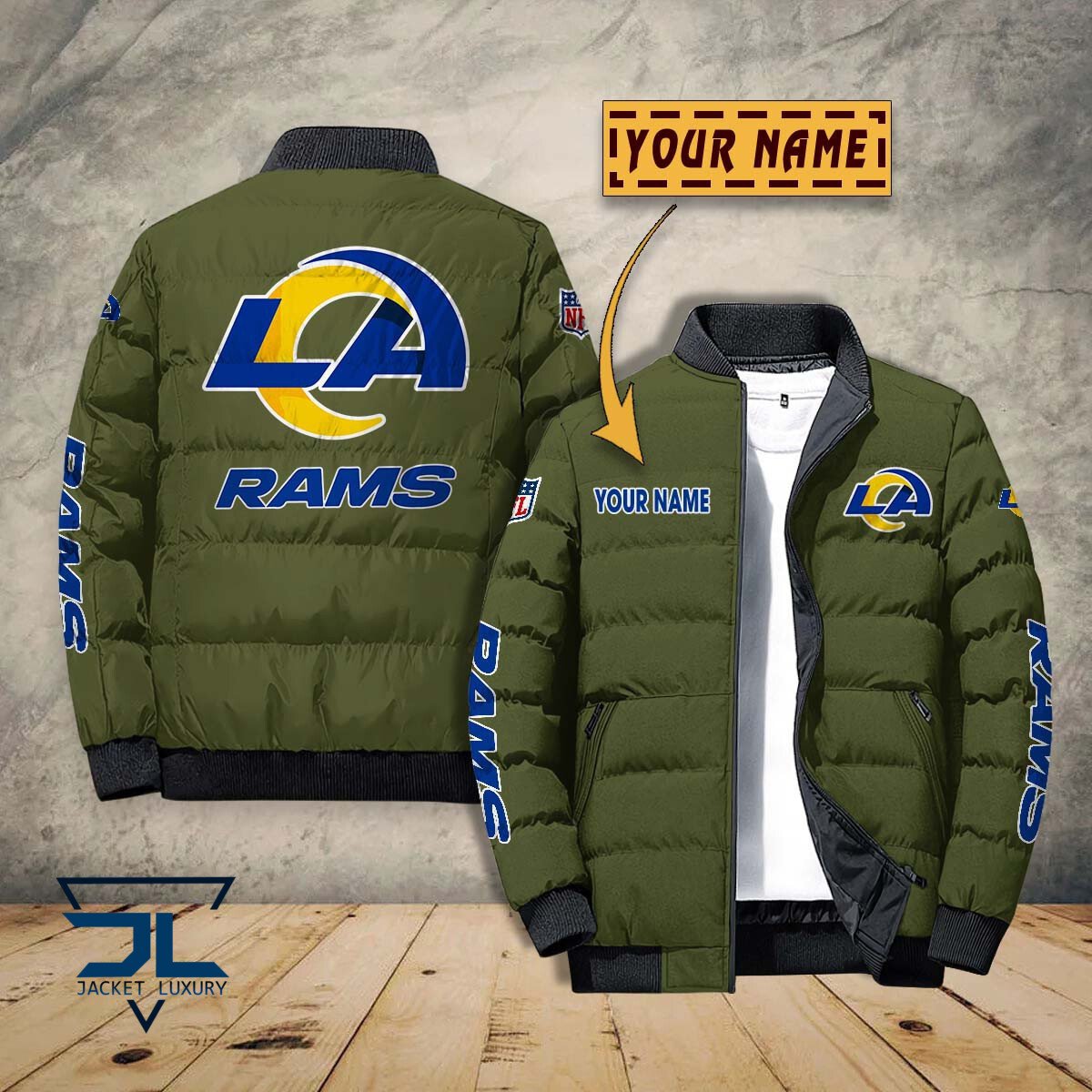 Los Angeles Rams NFL Style Puffer Jacket For Fans