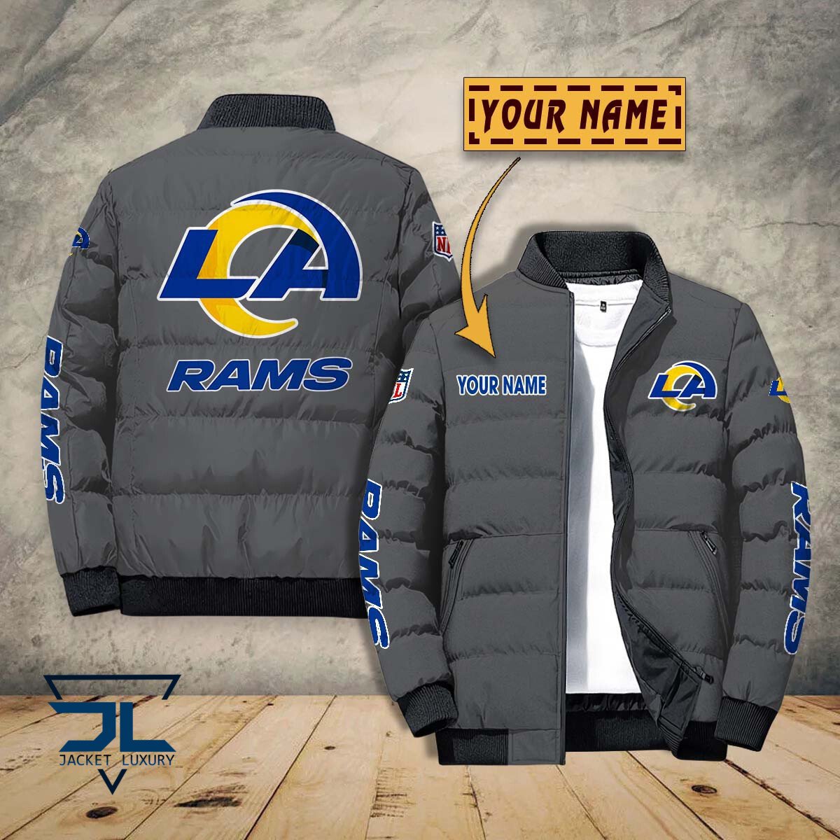 Los Angeles Rams NFL Style Puffer Jacket For Fans