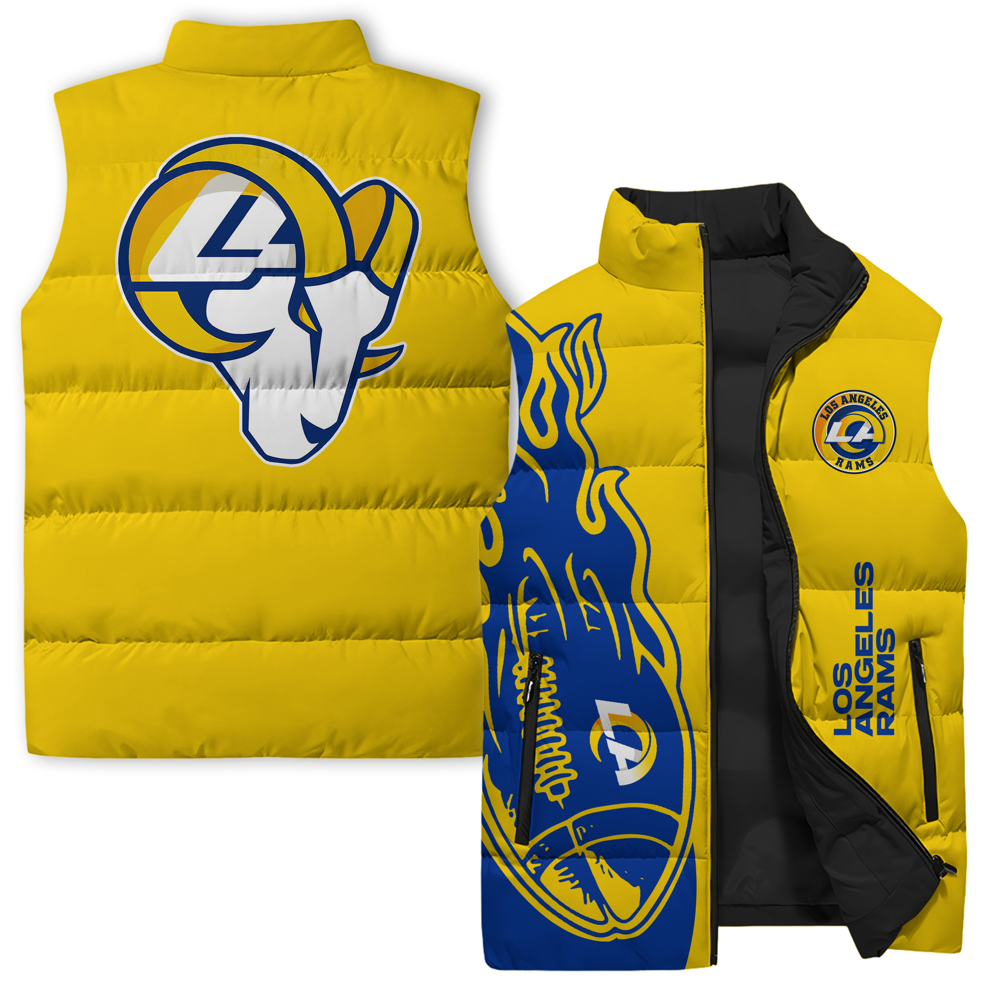 Los Angeles Rams NFL Style Sleeveless Puffer Jacket For Fans