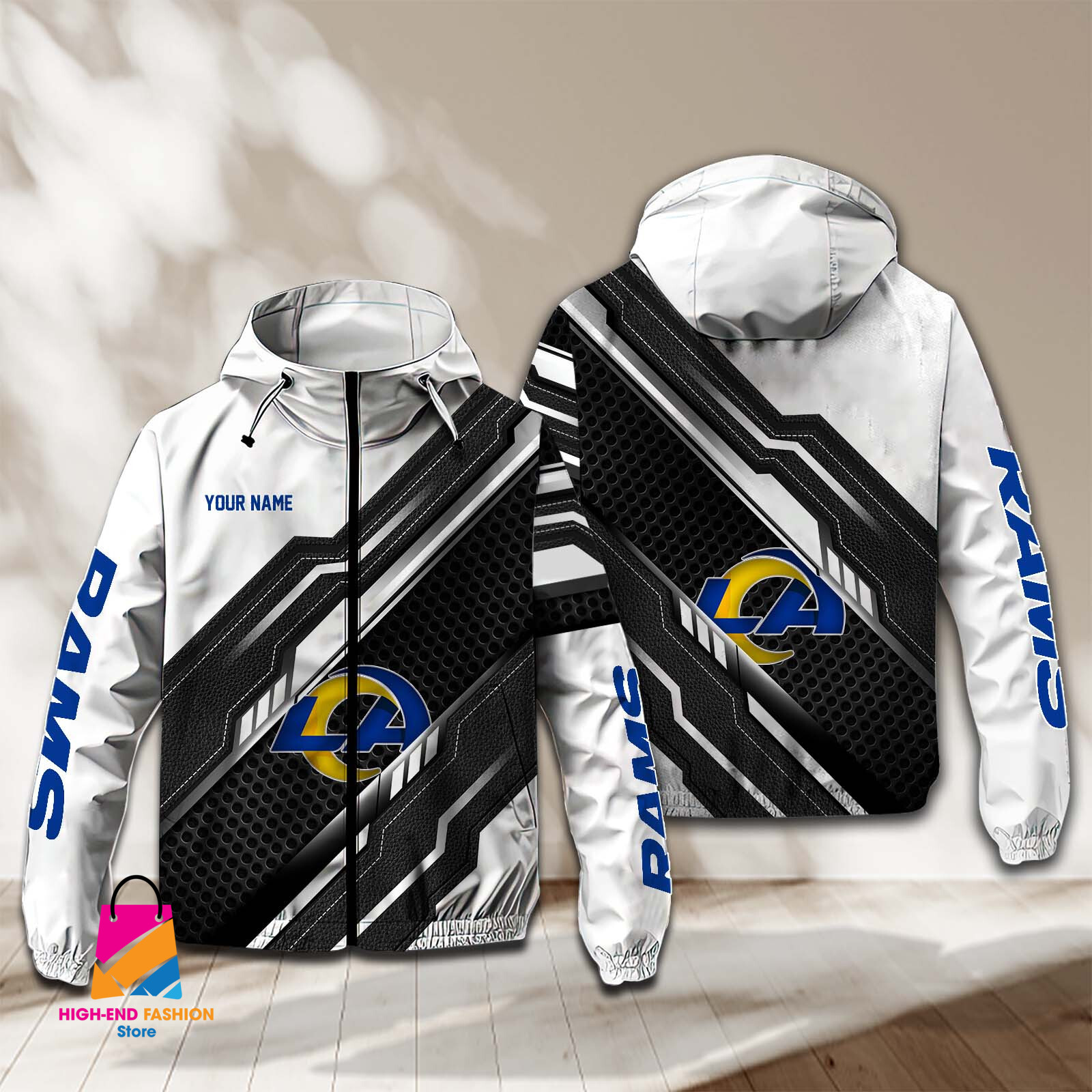 Los Angeles Rams NFL Style Windbreaker Jacket For Fans
