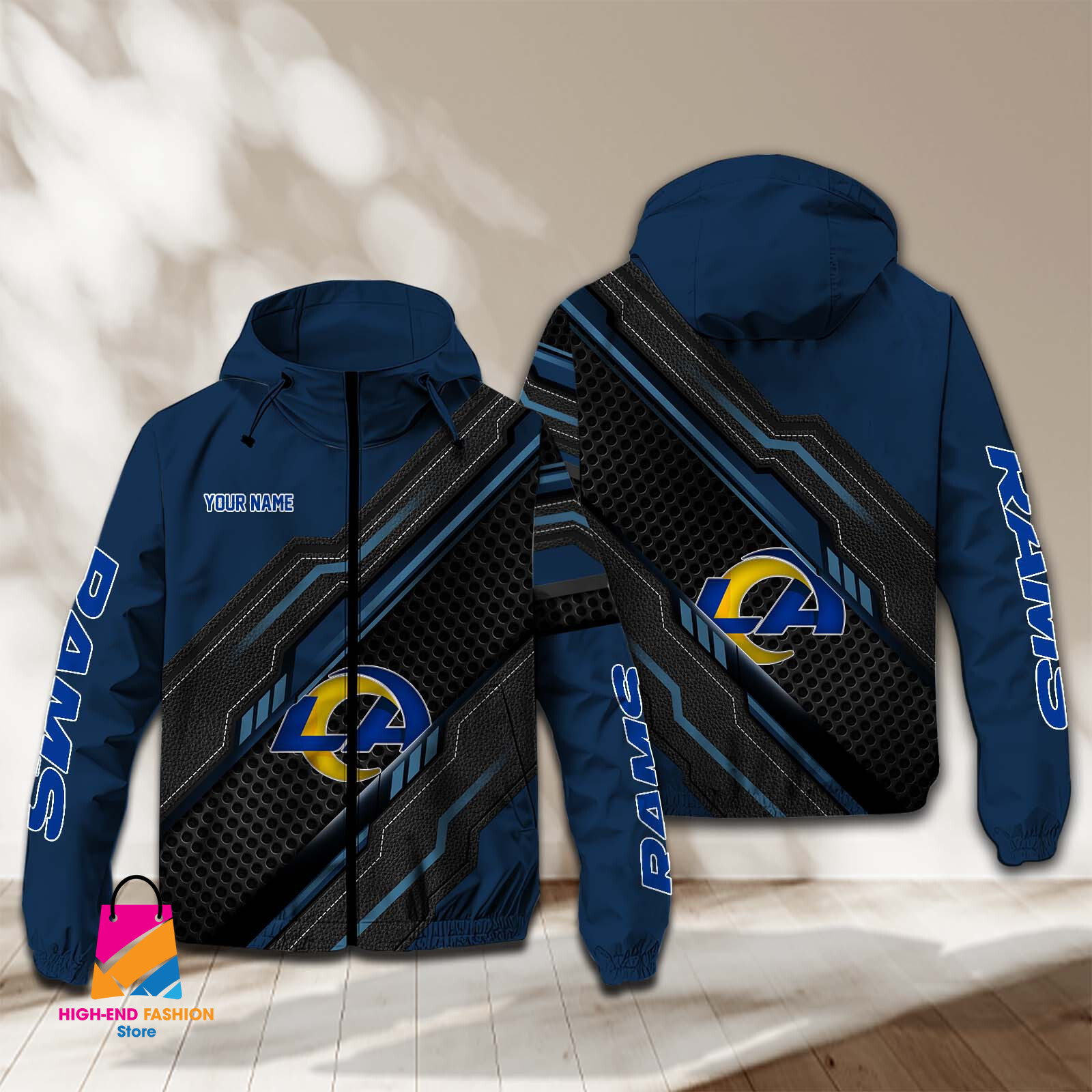 Los Angeles Rams NFL Style Windbreaker Jacket For Fans