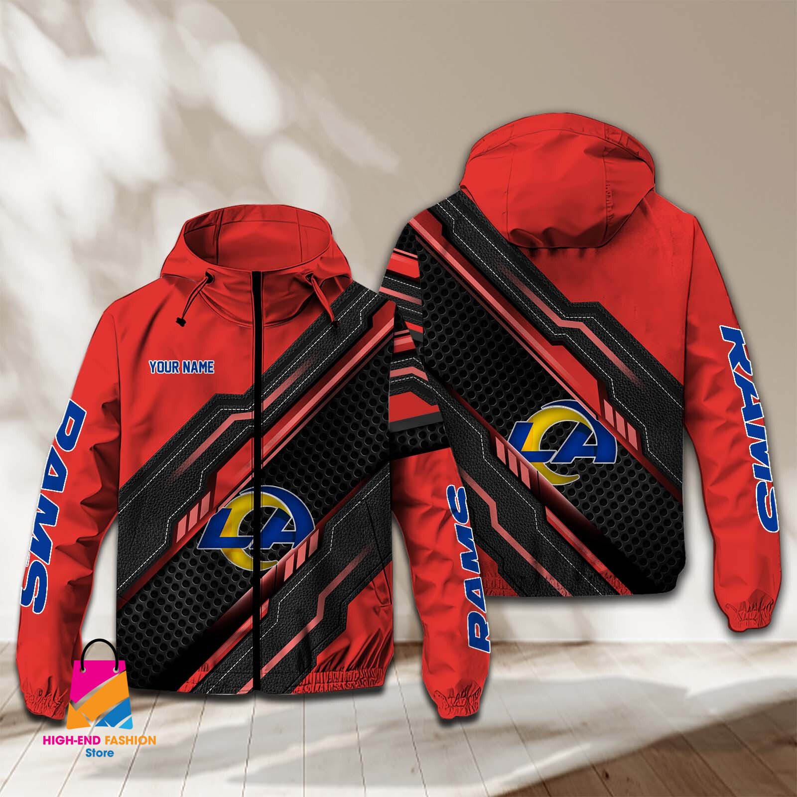Los Angeles Rams NFL Style Windbreaker Jacket For Fans