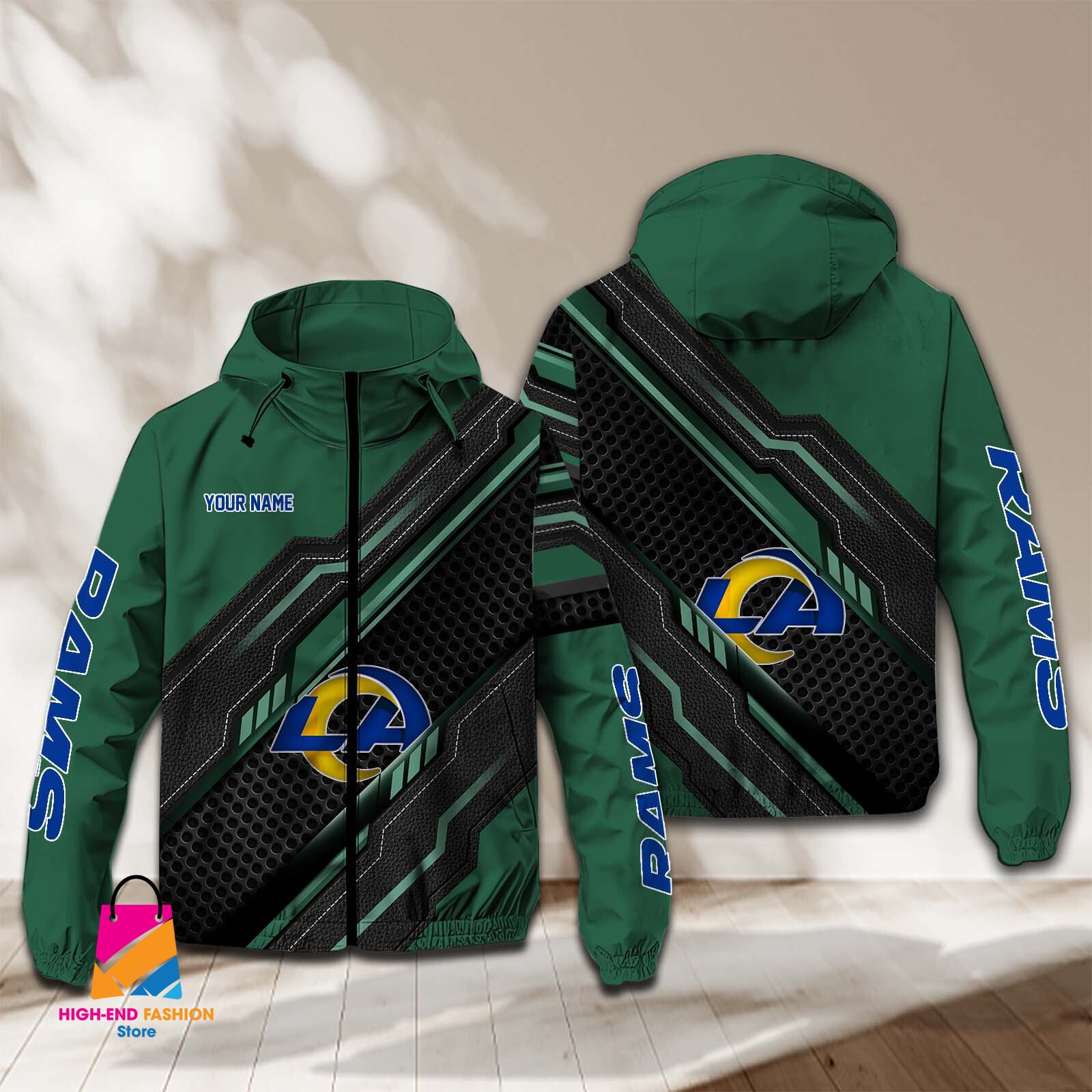 Los Angeles Rams NFL Style Windbreaker Jacket For Fans