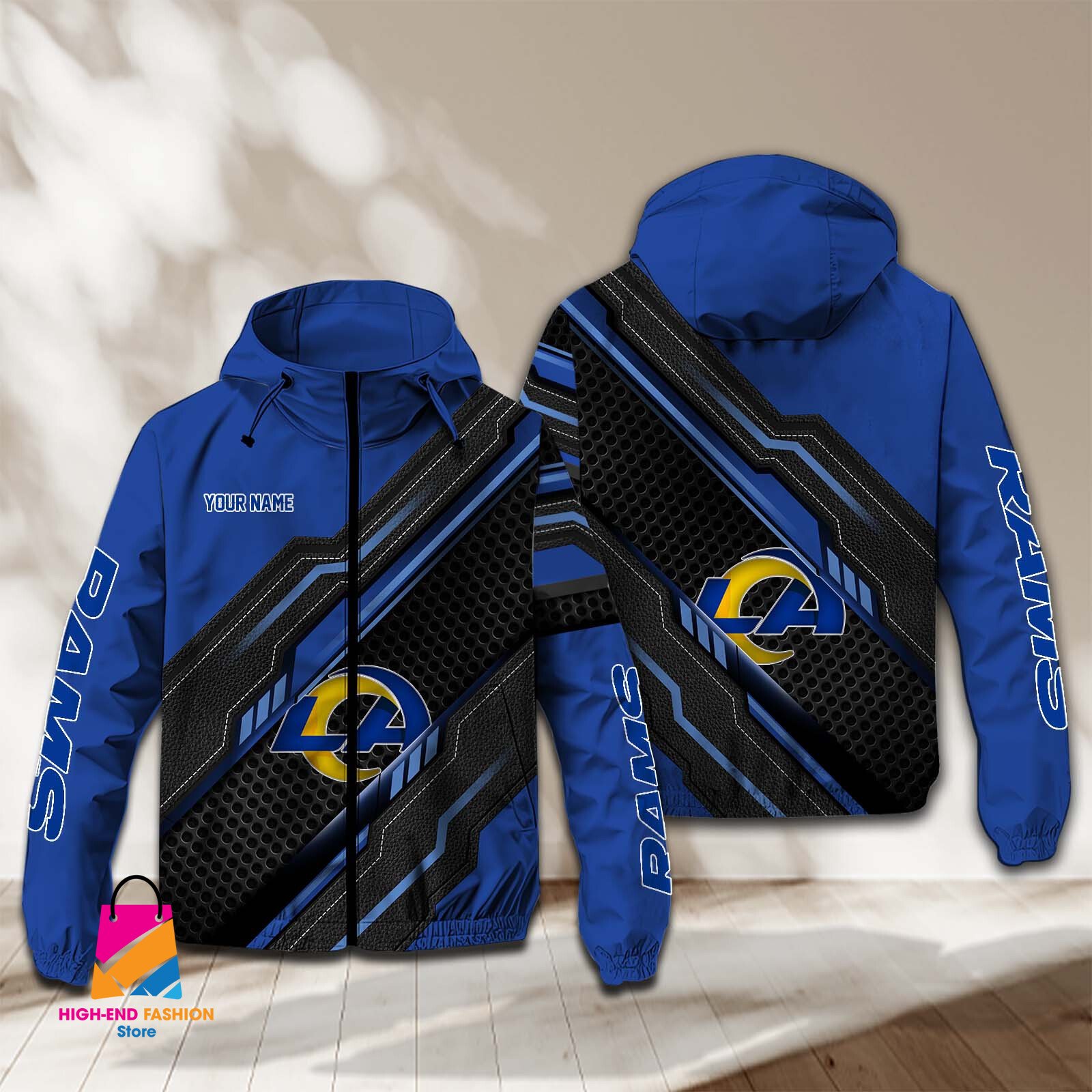Los Angeles Rams NFL Style Windbreaker Jacket For Fans