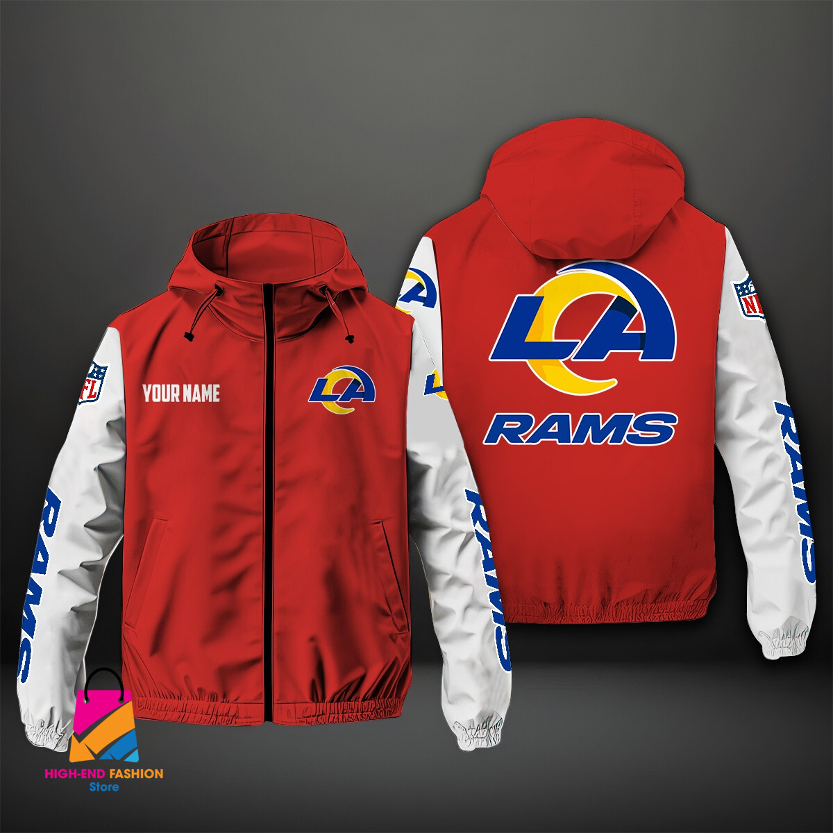 Los Angeles Rams NFL Style Windbreaker Jacket For Fans