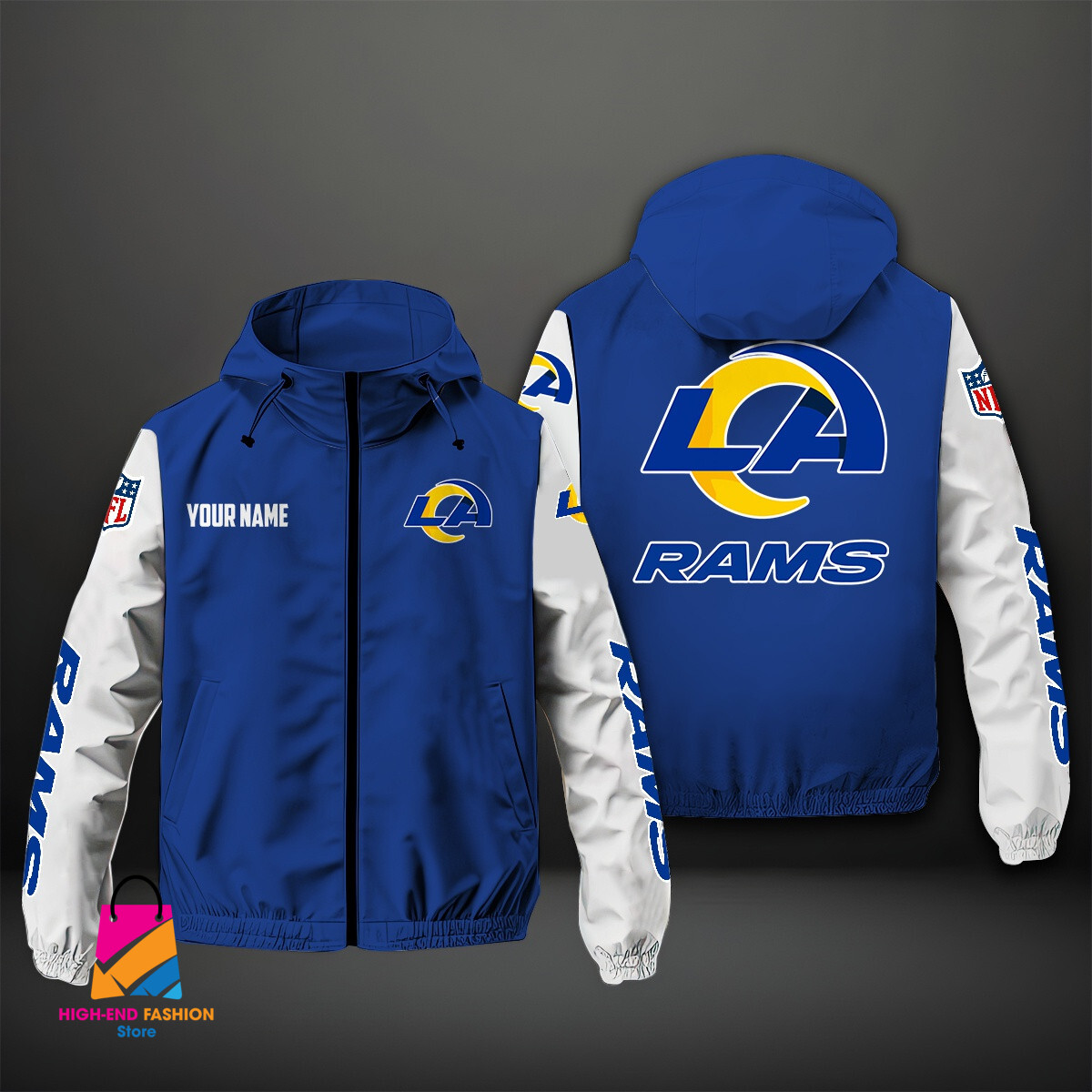 Los Angeles Rams NFL Style Windbreaker Jacket For Fans