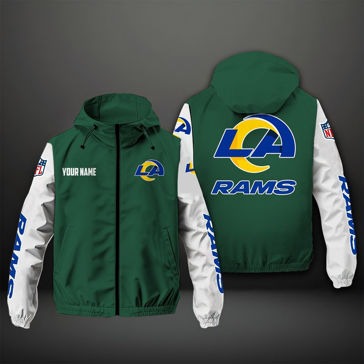 Los Angeles Rams NFL Style Windbreaker Jacket For Fans