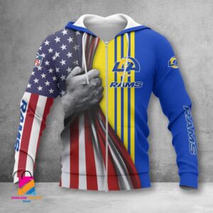 Los Angeles Rams NFL Style Zip Hoodie Jacket For Fans