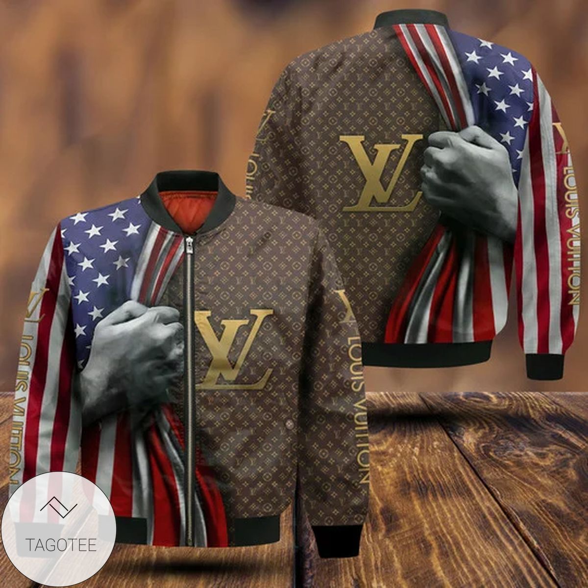 Louis Vuitton Style Bomber Jacket For Fans