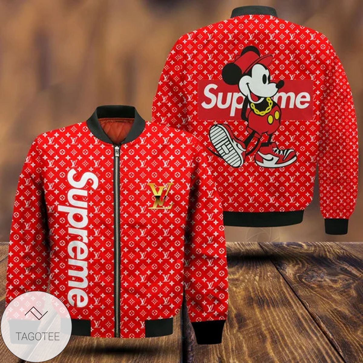 Louis Vuitton Style Bomber Jacket For Fans