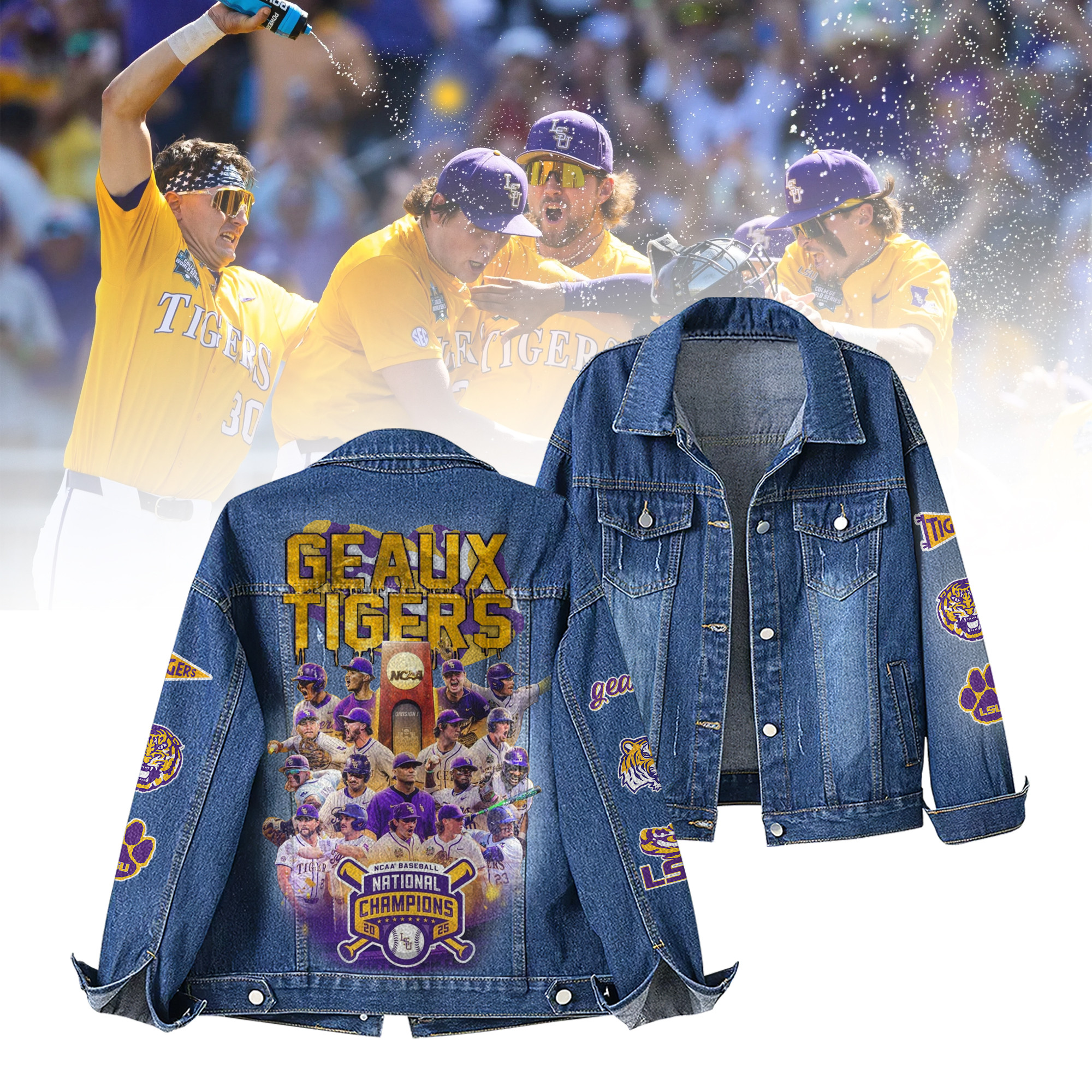 LSU Tigers NCAA Denim Jacket Gift For Fans