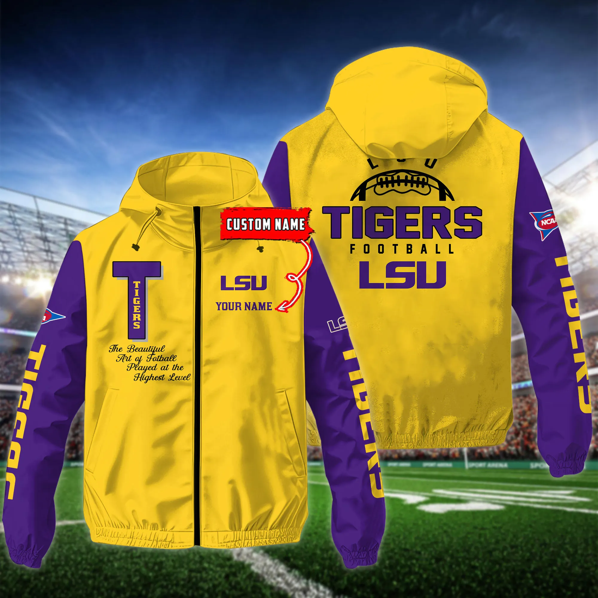 LSU Tigers NCAA Personalized Style Windbreaker Jacket For Fans