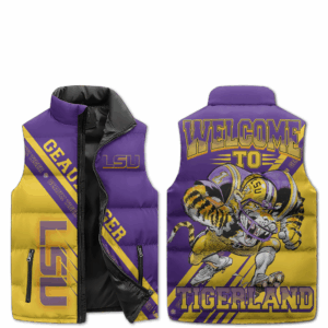 LSU Tigers NCAA Style Sleeveless Puffer Jacket For Fans