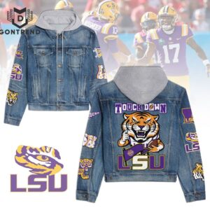 LSU Tigers Touch Down LSU NCAA Style Hooded Denim Jacket For Fans