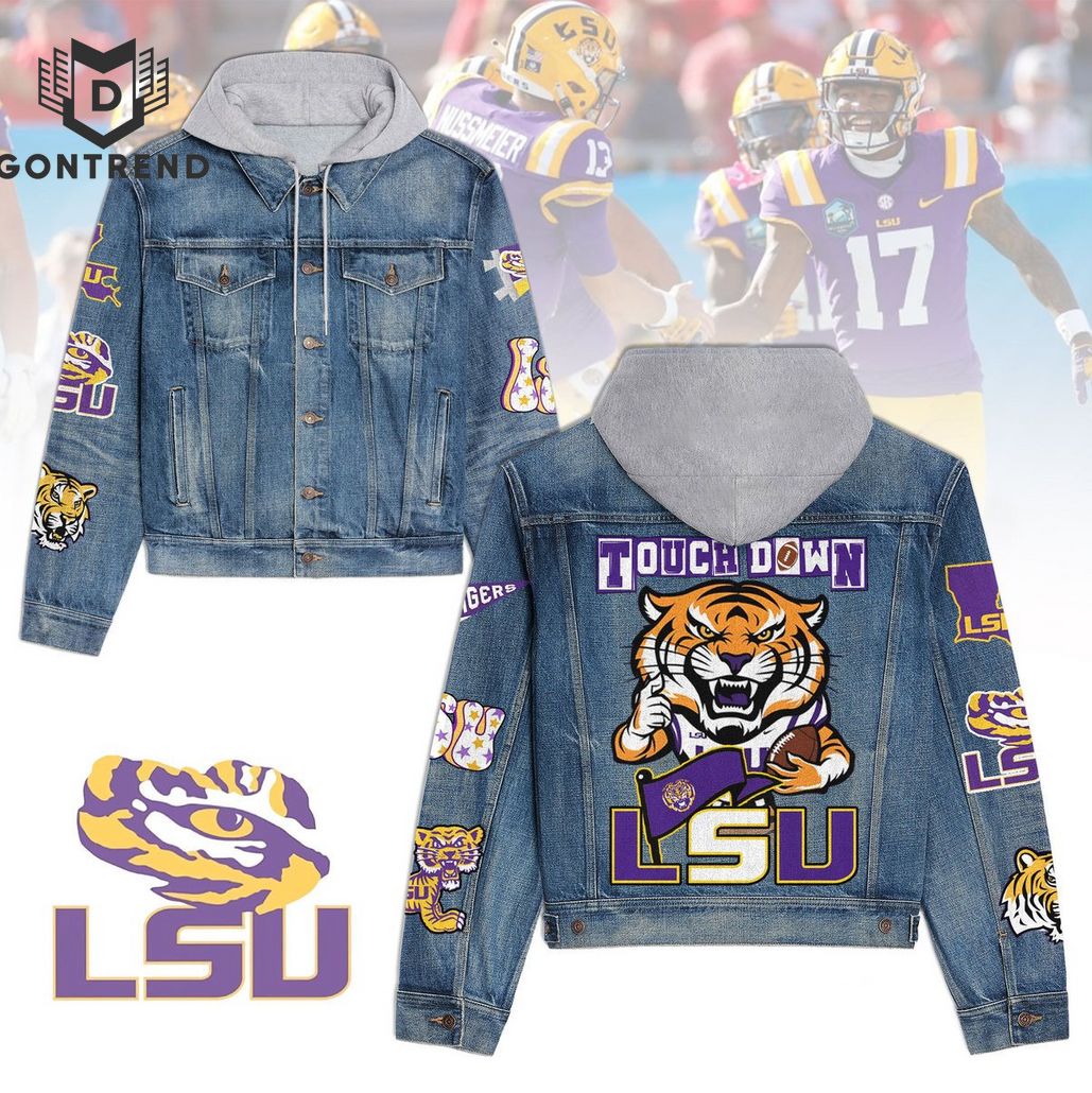 LSU Tigers Touch Down LSU NCAA Style Hooded Denim Jacket For Fans