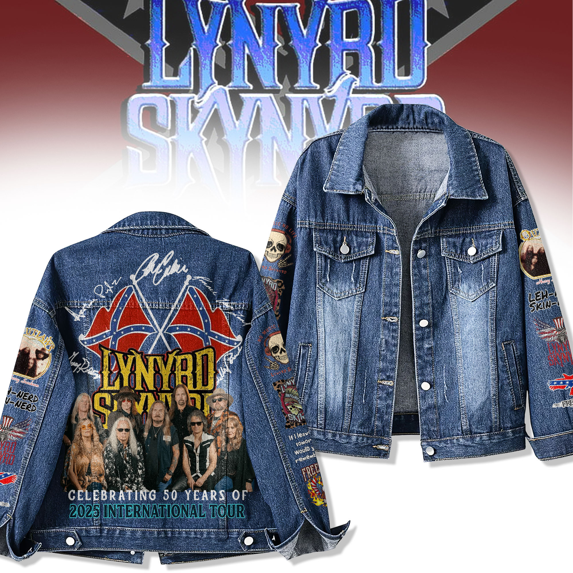 Lynyrd Skynyrd Music Denim Jacket Gift For Fans