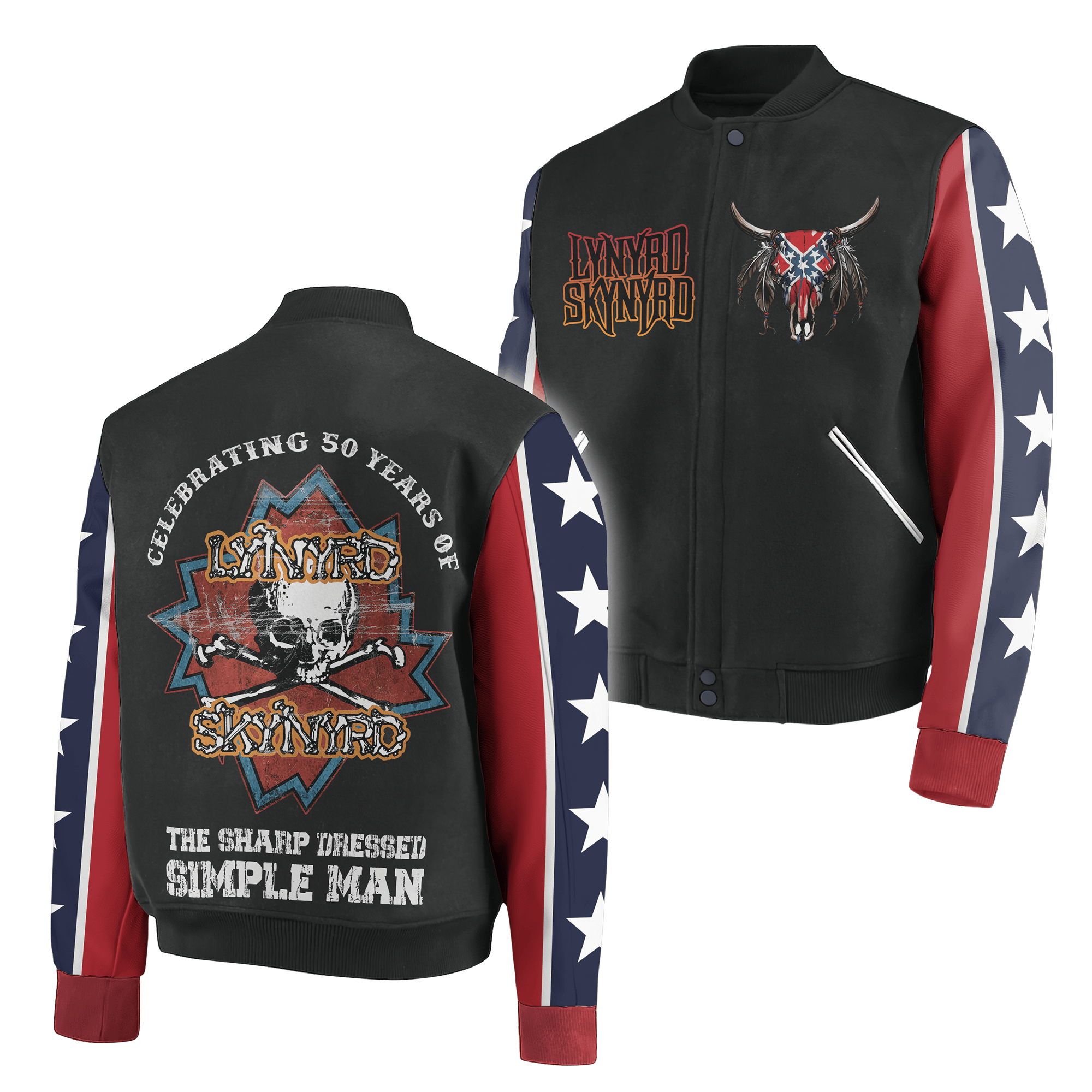 Lynyrd Skynyrd Music Style Baseball Jacket For Fans